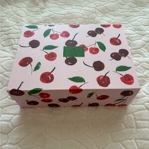 kate spade NY Nesting Box pink with red cherry print